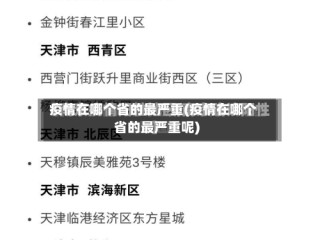 疫情在哪个省的最严重(疫情在哪个省的最严重呢)