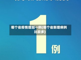 哪个省疫情增加一例(哪个省新增病例比较多)