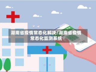 湖南省疫情常态化解决/湖南省疫情常态化监测系统