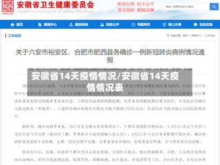 安徽省14天疫情情况/安徽省14天疫情情况表