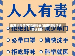 山东省疫情内容通报表(山东省疫情紧急通知)