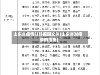 山东省疫情好转原因文件(山东省对疫情的措施)