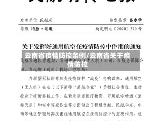 云南省疫情防控条例/云南省关于疫情防控