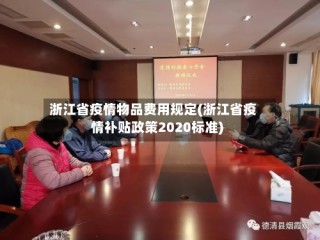 浙江省疫情物品费用规定(浙江省疫情补贴政策2020标准)