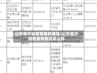 山东临沂省疫情最新通报/山东临沂疫情最新情况怎么样