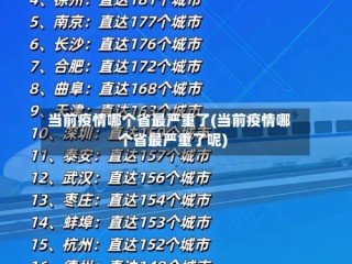 当前疫情哪个省最严重了(当前疫情哪个省最严重了呢)