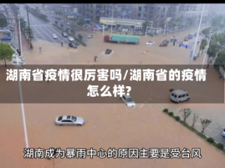 湖南省疫情很厉害吗/湖南省的疫情怎么样?