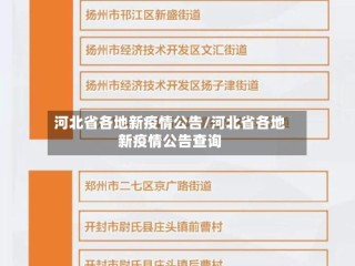 河北省各地新疫情公告/河北省各地新疫情公告查询