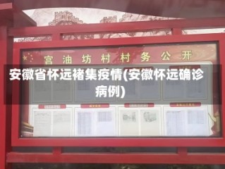 安徽省怀远褚集疫情(安徽怀远确诊病例)