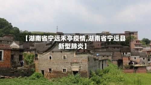 【湖南省宁远禾亭疫情,湖南省宁远县新型肺炎】