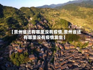 【贵州省还有哪里没有疫情,贵州省还有哪里没有疫情发生】