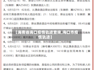 【海南省海口疫情轨迹查询,海口市疫情轨迹】