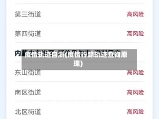 疫情轨迹自测(疫情行踪轨迹查询原理)