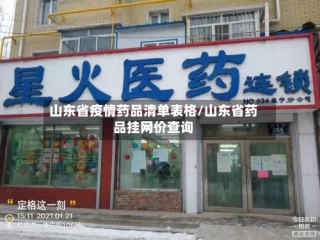山东省疫情药品清单表格/山东省药品挂网价查询