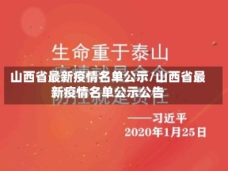 山西省最新疫情名单公示/山西省最新疫情名单公示公告