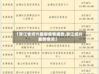 【浙江省绍兴最新疫情通告,浙江绍兴最新情况】