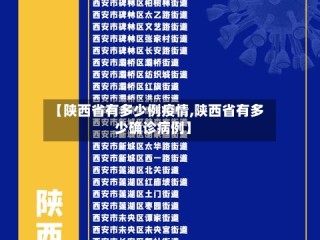 【陕西省有多少例疫情,陕西省有多少确诊病例】