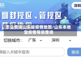 怎么查询山东省疫情地图/山东本地宝疫情等级查询