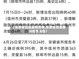 【安徽省四县最新疫情,安徽省四县最新疫情消息】