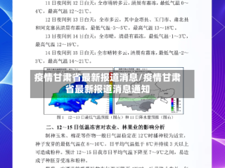疫情甘肃省最新报道消息/疫情甘肃省最新报道消息通知