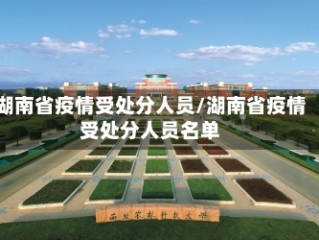 湖南省疫情受处分人员/湖南省疫情受处分人员名单