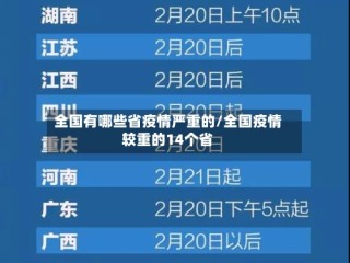 全国有哪些省疫情严重的/全国疫情较重的14个省