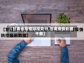 【甘肃省疫情防控处分,甘肃疫情处理干部】