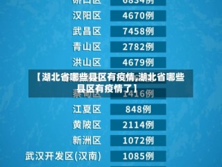 【湖北省哪些县区有疫情,湖北省哪些县区有疫情了】
