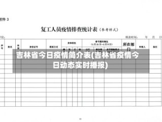 吉林省今日疫情简介表(吉林省疫情今日动态实时播报)