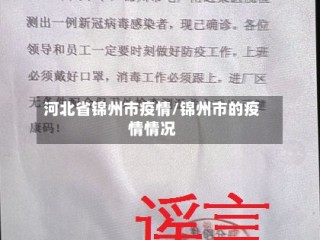 河北省锦州市疫情/锦州市的疫情情况