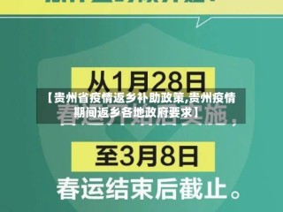 【贵州省疫情返乡补助政策,贵州疫情期间返乡各地政府要求】