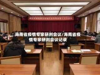 海南省疫情专家研判会议/海南省疫情专家研判会议记录