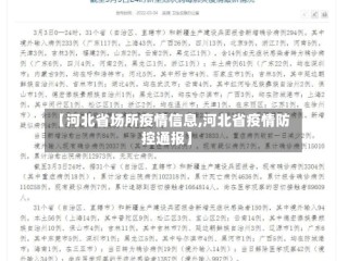【河北省场所疫情信息,河北省疫情防控通报】