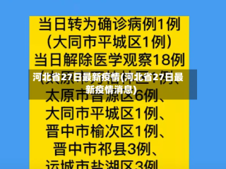 河北省27日最新疫情(河北省27日最新疫情消息)
