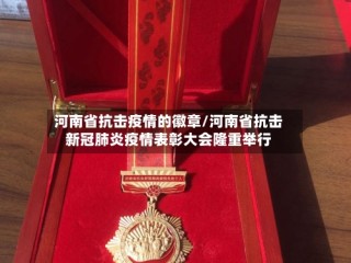 河南省抗击疫情的徽章/河南省抗击新冠肺炎疫情表彰大会隆重举行