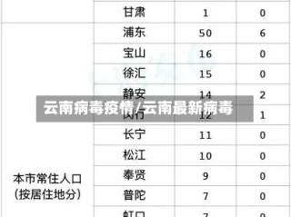云南病毒疫情/云南最新病毒