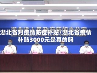 湖北省对疫情防疫补贴/湖北省疫情补贴3000元是真的吗