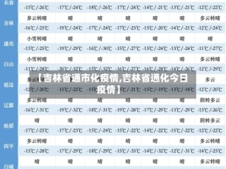【吉林省通市化疫情,吉林省通化今日疫情】