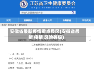 安徽省最新疫情重点县区(安徽省最新 疫情 风险等级)