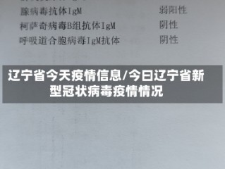 辽宁省今天疫情信息/今曰辽宁省新型冠状病毒疫情情况