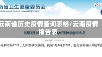 云南省历史疫情查询表格/云南疫情报告表