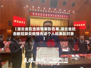 【湖北省抗击疫情表彰名单,湖北省抗击新冠肺炎疫情先进个人拟表彰对象】