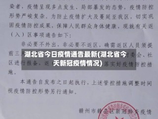 湖北省今日疫情通告最新(湖北省今天新冠疫情情况)
