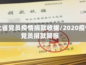湖北省党员疫情捐款收据/2020疫情党员捐款简报