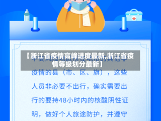 【浙江省疫情高峰进度最新,浙江省疫情等级划分最新】
