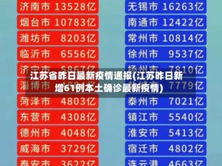 江苏省昨日最新疫情通报(江苏昨日新增61例本土确诊最新疫情)