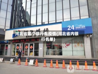河北省哪个银行有疫情(河北省内银行名单)