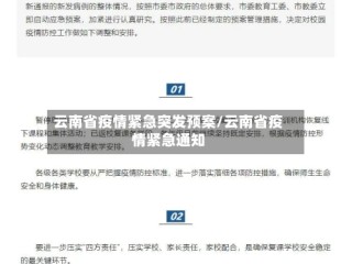 云南省疫情紧急突发预案/云南省疫情紧急通知