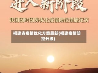 福建省疫情优化方案最新(福建疫情防控升级)