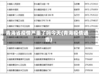 青海省疫情严重了吗今天(青海疫情通告)